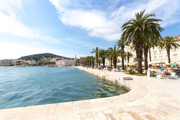 Hafenpromenade, Split, Kroatien - obrazy, fototapety, plakaty