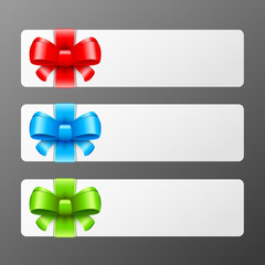 Vector banners with bow
