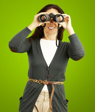 woman with binoculars