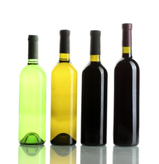 bottles of wine isolated on white