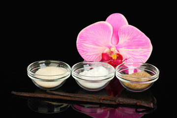 Obraz na płótnie Canvas Vanilla pods, vanilla, vanilla sugar and vanilla essence