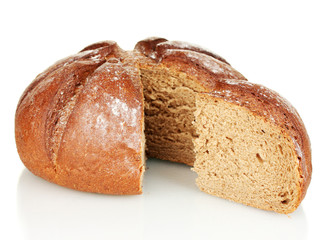 Homemade bread isolated on white background