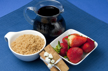 strawberries with red wine, cinnamon and brown sugar