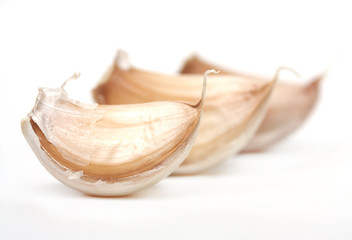 garlic on a white background. close