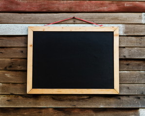 Blackboard on the wood texture.