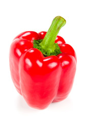 fresh red pepper on white