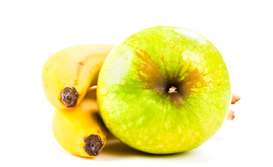 two bananas and an apple