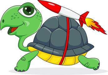 turtle with a rocket