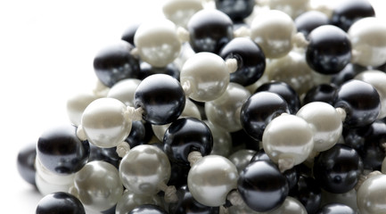 String of black and white pearls