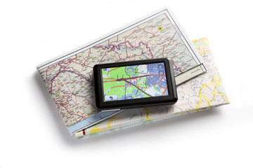 Road map and navigator on white © Sergey Yarochkin