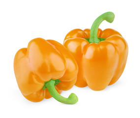 Two sweet orange peppers