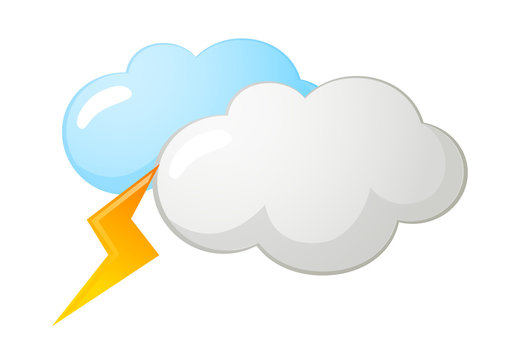 vector icon cloud and thunder