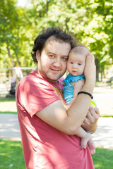 Fototapeta na wymiar father and baby