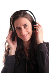 Fototapeta premium woman listening to music