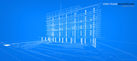 Wireframe of building