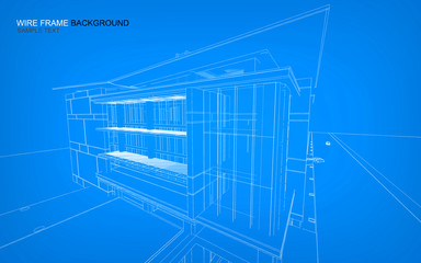 Wireframe building background