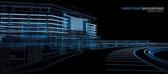 Wireframe building background
