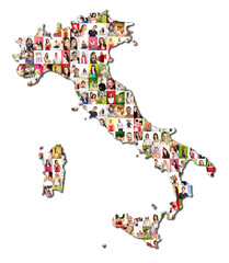 map of italy with a lot of people portraits - 42754172