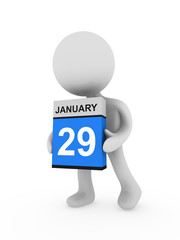 3d man carry a january box