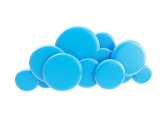 Cloud computing technology blue icon