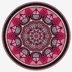 ornamental round lace pattern, circle background with many detai