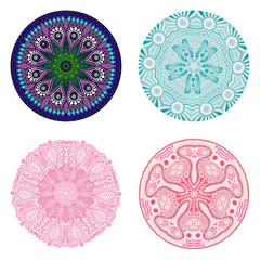 ornamental round lace pattern, circle background with many detai