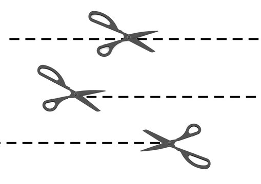 Scissors cut line
