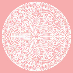 ornamental round lace pattern, circle background with many detai