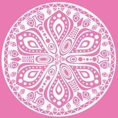 ornamental round lace pattern, circle background with many detai
