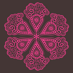ornamental round lace pattern, circle background with many detai
