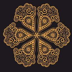 ornamental round lace pattern, circle background with many detai