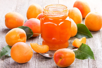 apricot jam and fruits