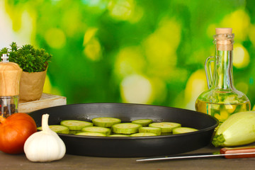 sliced squash in a pan