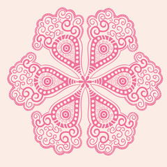 ornamental round lace pattern, circle background with many detai