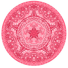 ornamental round lace pattern, circle background with many detai