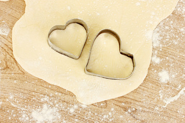 cooking cookies with molds close-up
