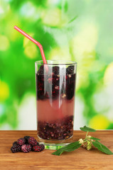 Glass of refreshing mulberry juice
