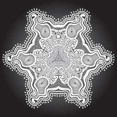 ornamental round lace pattern, circle background with many detai