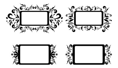 Backgrounds with floral pattern, silhouette