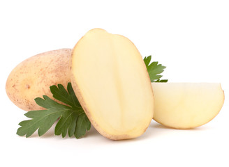 potato tubers and parsley leaves