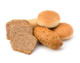 Bread loafs and buns variety