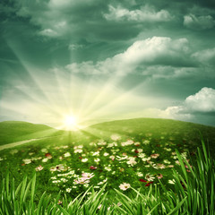 Obraz premium Sleepy hills. Abstract natural backgrounds