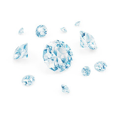 Blue Diamonds isolated on white background