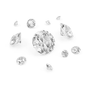 Diamonds isolated on white background