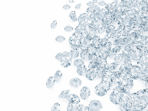 Blue Diamonds on white background with place for your text
