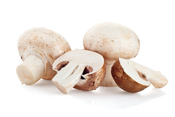 fresh mushroom champignon isolated on white background