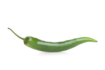 Green chili pepper isolated on white background