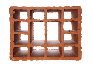 perforated brick isolated on white