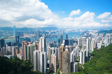 Fototapeta na wymiar Hong Kong skyline from Victoria Peak