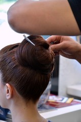 woman in a hair dresser saloon